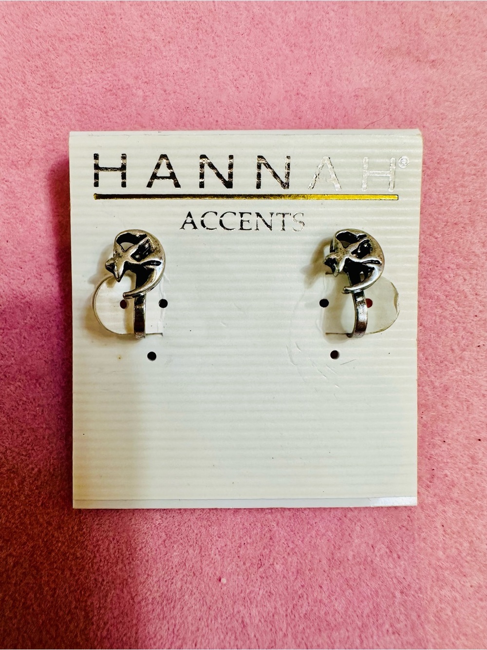 NWT Hannah Silver Tone Moon Star Clip On Earrings